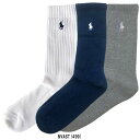 【送料無料】【4000円均一】POLO RALPHLAULEN(ポロラルフローレン) レディース 靴下 3足セット ミドル ソックス パイル ミドル ソックス ...