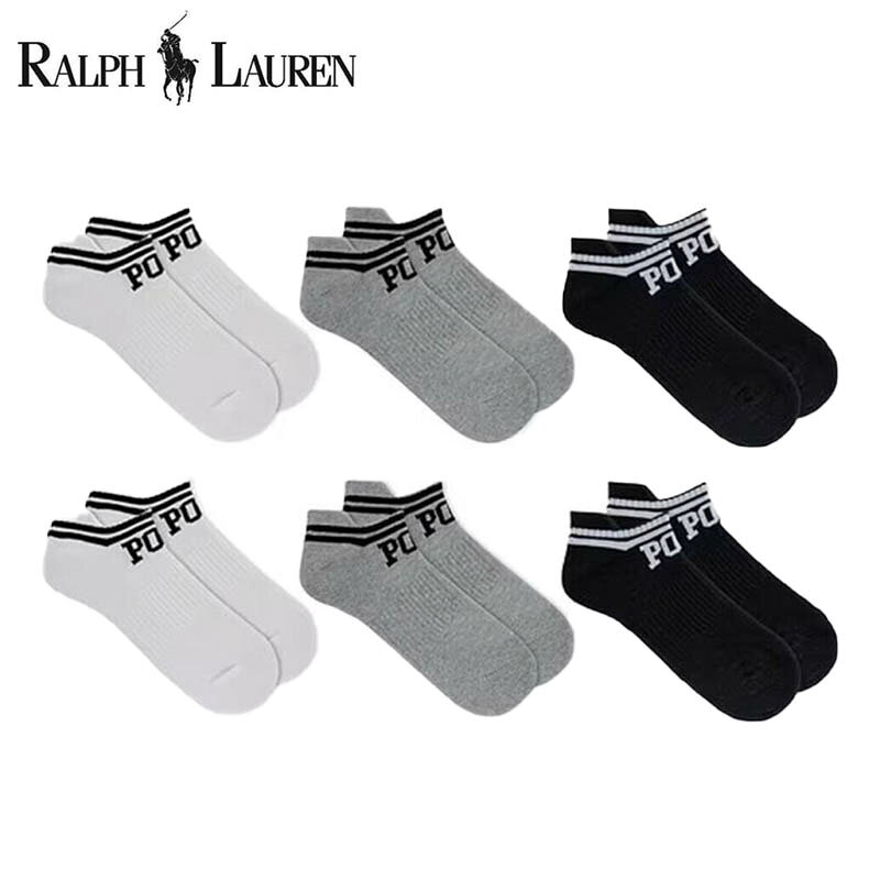 【送料無料】【6足セット】【4000円均一】【廃番】POLO RALPH LAUREN(ポロ ラルフローレン) ローカットソックス アソート 6足セット ソックス 6足組 靴下 メンズ ビジネス 　ホワイトアソート　827486PKZ3-WHAST