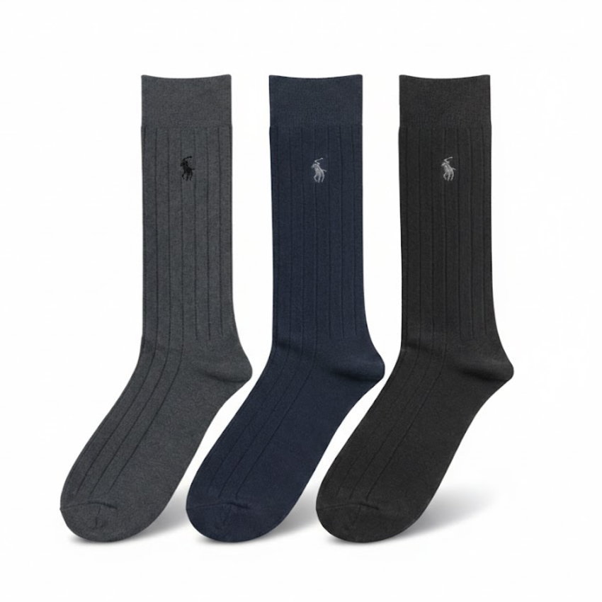 【送料無料】【4000円均一】【廃番追】POLO RALPHLAULEN(ポロラルフローレン)靴下 メンズ ビジネス ソックス 3足セット 25～29cm CHARCOAL ASSORTED 　8081PK-029【定番】