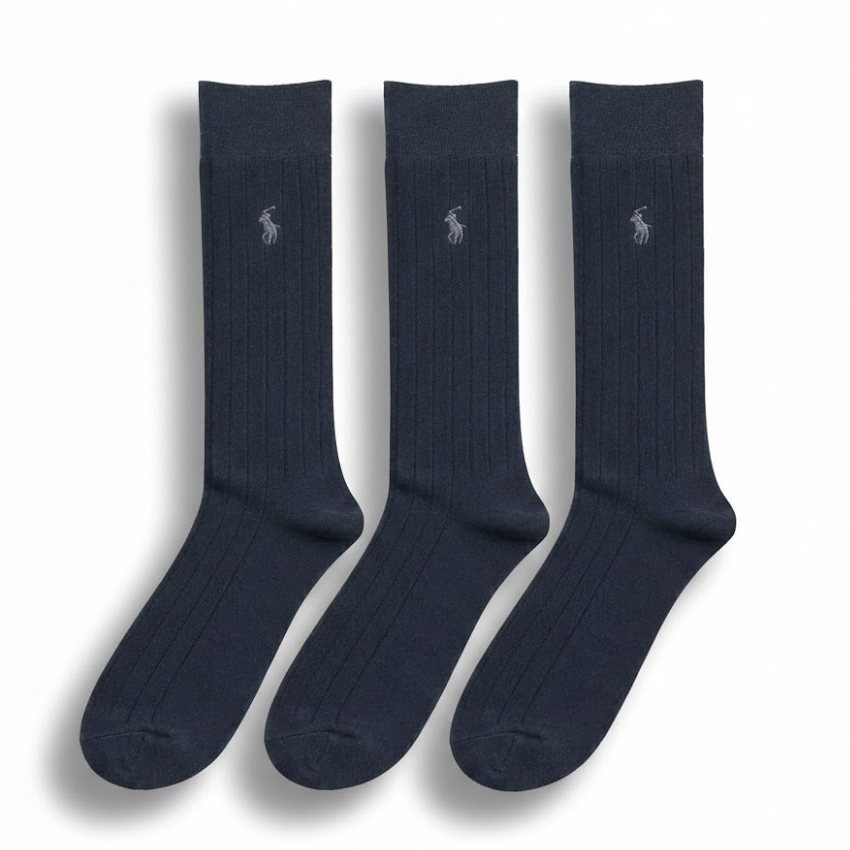【送料無料】【4000円均一】【廃番追】POLO RALPHLAULEN(ポロラルフローレン)靴下 メンズ ビジネス ソックス 3足セット 25～29cm 　ネイビー NAVY 401　8081PK-401　【定番】