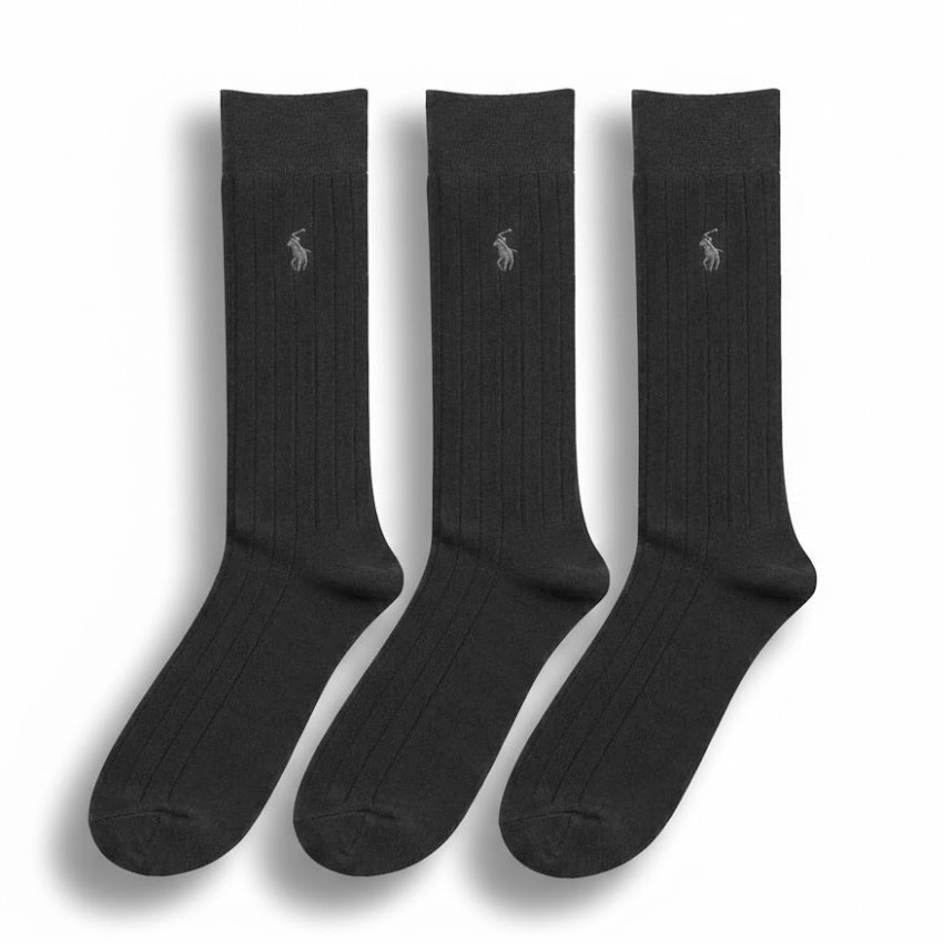 【送料無料】【4000円均一】【廃番追】POLO RALPHLAULEN(ポロラルフローレン)靴下 メンズ ビジネス ソックス 3足セット 25～29cm 　BLACK001　ブラック　8081PK　【定番】