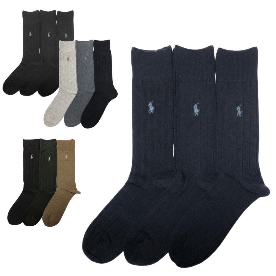 【送料無料】【4500円均一】POLO RALPHLAULEN(ポロラルフローレン)靴下 メンズ ビジネス ソックス 3足セット 25～29cm　　8092PK【26☆】