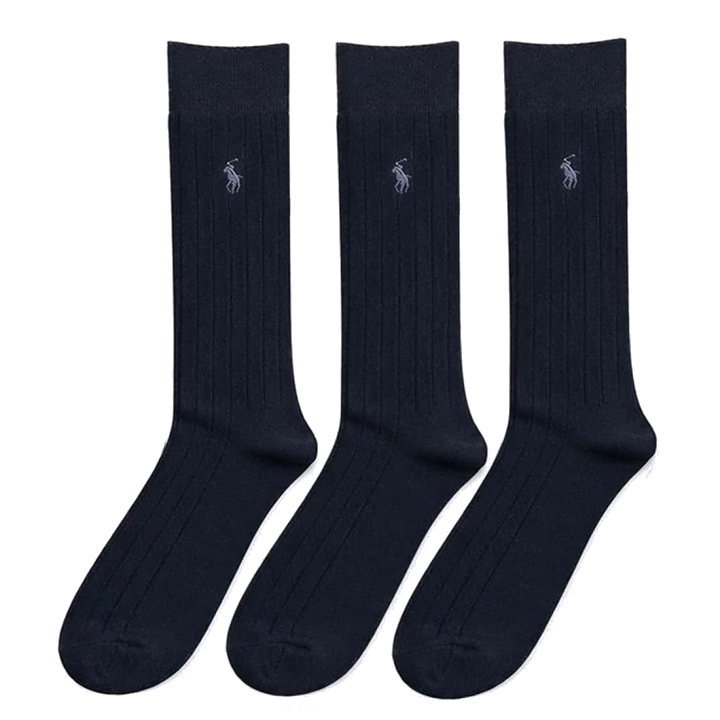 【送料無料】【4500円均一】【廃番】 POLO RALPHLAULEN(ポロラルフローレン)靴下 メンズ ビジネス ソックス 3足セット 25～29cm　ネイビー 8080PK【26☆】