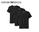 【送料無料】EMPORIO ARMANI(エンポリオアルマーニ)インナートップス クルーネックTシャツ 3枚組 ブラック110821-CC722-21320【23☆】