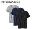 【送料無料】【Mサイズのみ】EMPORIO ARMANI(エンポリオアルマーニ)インナートップス クルーネックTシャツ3枚組 グレー×ブラック×ネイビー110821-CC722-94235【23☆】