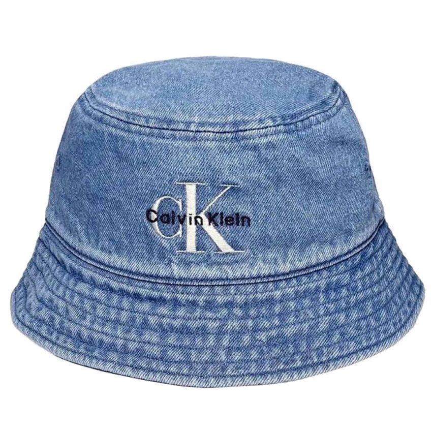 【送料無料】【8000円均一】Calvin Klein(カルバンクライン) ck バケットハット ロゴ デニム 刺しゅう モノグラム メンズ レディース ユニセックス ワンサイズ　VINTAGE_DENIM　4G5021G-420 【定番】