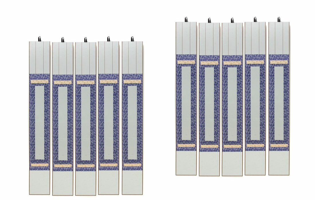 【送料無料】【10個セット】短冊用 掛軸たとう 青 掛け軸 【書道用品 書道用具 書道用 掛け軸 作品用】 T080-002-10SET 【定番】