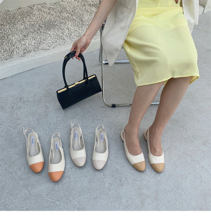 バイカラー バックストラップ ミュールパンプス パンプス ローヒール レディース ポインテッドトゥ きれいめ 仕事 オフィス 通勤 大人 オフィスサンダル 美脚 シューズ おしゃれ 可愛い キレイ 疲れない 2021春夏新作 【mgw8-1】【予約販売：15-20日】【送料無料】宅込