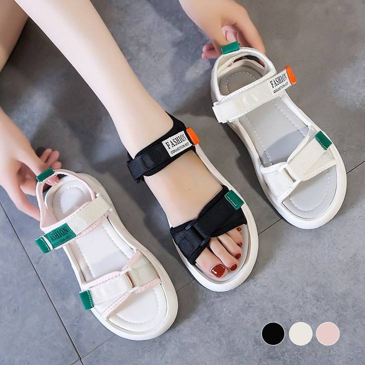 ダブルベルトスポーティサンダル ぺたんこ アンクルベルト スポーツサンダル コンフォートサンダル サンダル 安定感 無地 シンプル スポサン フラットソール【k3-zsm88】【予約販売：15-20日】【送料無料】宅込