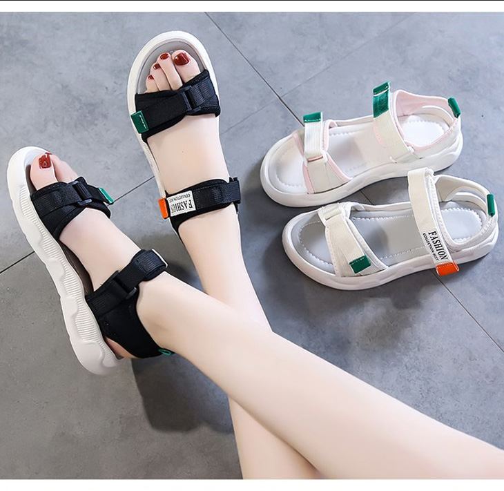 ダブルベルトスポーティサンダル ぺたんこ アンクルベルト スポーツサンダル コンフォートサンダル サンダル 安定感 無地 シンプル スポサン フラットソール【k3-zsm88】【予約販売：15-20日】【送料無料】宅込