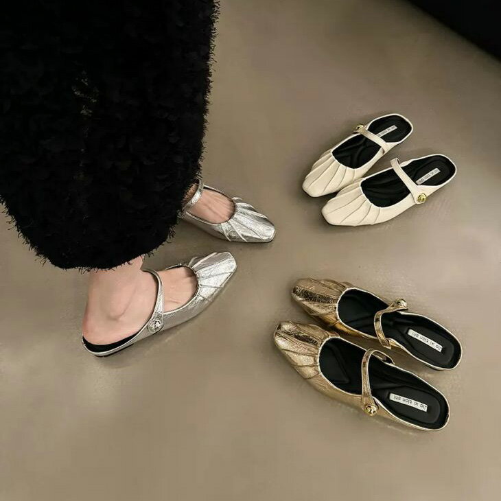 【半額クーポン対象】サンダル スリッポン ストラップシューズ ローヒール コンフォートシューズ おしゃれ カジュアルシューズ パンプス 脚長 仕事 オフィス 通勤 二次会 パーティー【ashss24-462】【予約販売：15-20日】【送料無料】宅込のサムネイル