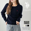 【クーポンで4480円】U.S. POLO ASSN. 別注 ロゴ刺繍 ケーブルニット ユニセックス Lサイズ ワンポイント トップス ニット レディース おすすめ おしゃれ メール便 2025秋冬新作 【lstpaw25-pl002】【即納&予約:11月27日入荷予定順次発送】【送料無料】メ込2
