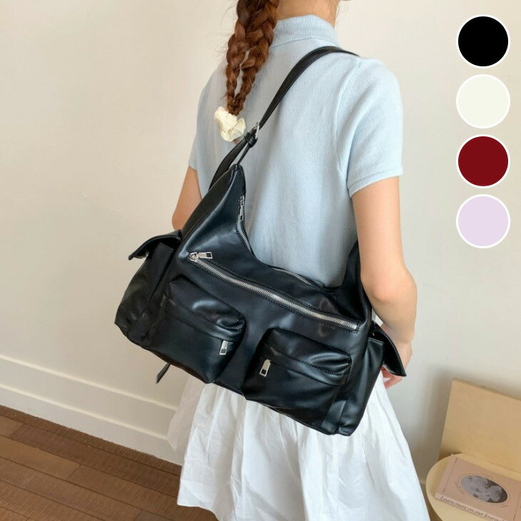 【半額クーポン対象】レディース マルチポケット ショルダーバッグ 肩掛け 斜め掛け 大容量 キレイめ 通勤 通学 旅行 おすすめ おしゃれ レディース トレンド 人気 プチプラ 韓国ファッション 2025秋冬新作 【akb507-107】【予約販売：15-20日】【送料無料】宅込