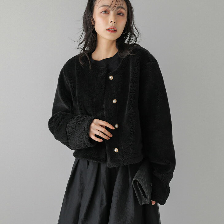 楽天市場】フェイクファー 切替 コートの通販