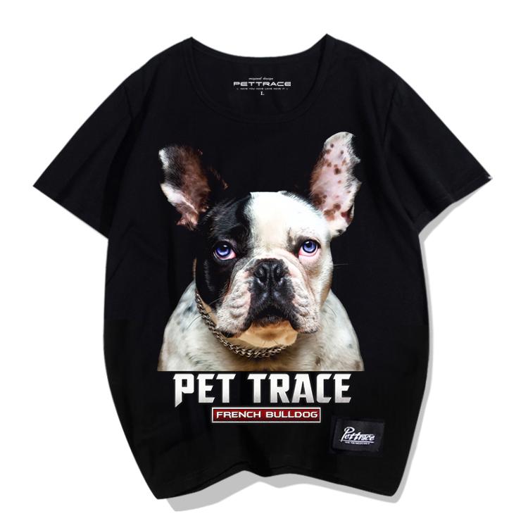 Tシャツ 犬柄 ドッグ 犬 プリント フレンチブルドッグ 夏 ラウンドネック 半袖 リアル ゆったり 大きい..