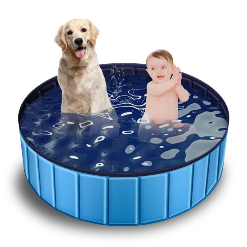 子供用プール ペット用プール 犬用プール 空気入れ不要 折り畳み式収納 直径120cmx高さ30cm水遊びプール 耐高温 耐摩擦 安全無毒 家庭用 屋内用 アウトドア用 大型プール 簡単な排水
