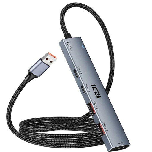 ICZI USBハブ 4ポート拡張 延長ケーブル バスパワー コンパクト スリム設計 Macbook、iMac、mini PC、 Surface Pro、Chromebook用 テレワーク 在宅勤務 ICZI USBハブ 4ポート拡張 延長ケーブル バスパワー コンパクト スリム設計 Macbook、iMac、mini PC、 Surface Pro、Chromebook用 テレワーク 在宅勤務