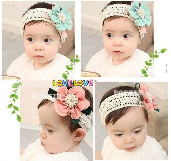 韓国 ベビー ヘア アクセサリー ヘッド バンド プリンセス フラワー カチューシャ シンプル 頭飾り