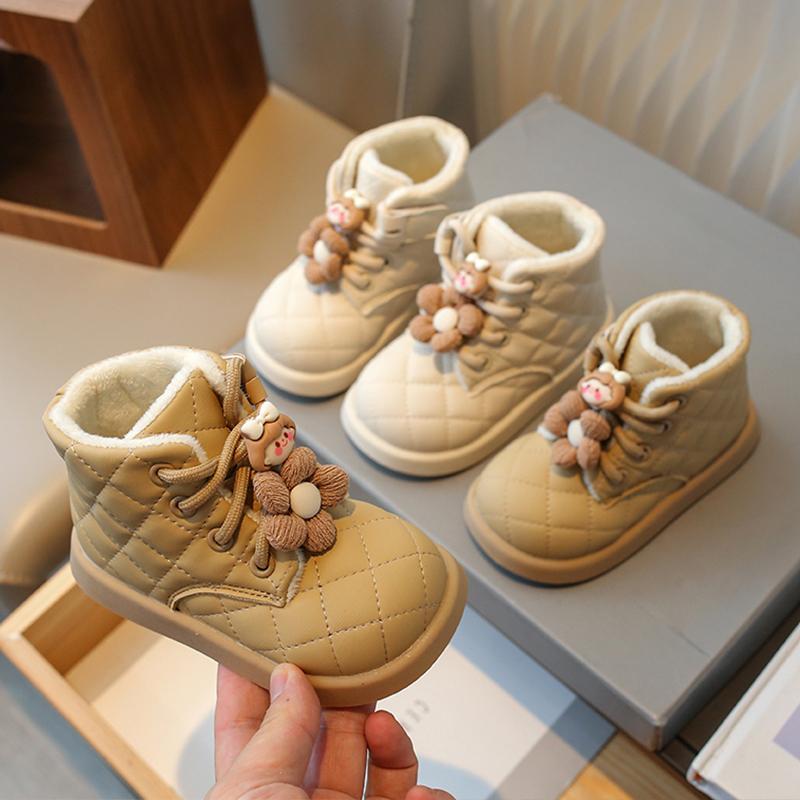 子供靴 女の子 裏起毛 厚手 暖かい 靴 秋冬 ファッション ショート ムートン ブーツ プリンセス シューズ