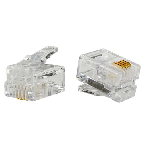 テレホンコード モジュラーケーブル(電話線)用 RJ11/12モジュラープラグ コネクタ 6極4芯(6P4C) 100個パック CRJ11-100P4 タローズ テレホンコード モジュラーケーブル(電話線)用 RJ11/12モジュラープラグ コネクタ 6極4芯(6P4C) 100個パック CRJ11-100P4 タローズ