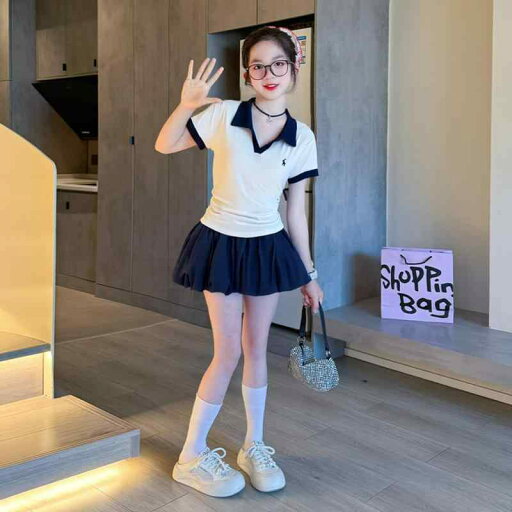 ポロシャツ ミニスカート セットアップ 素敵 女の子 スーツ 夏の 薄手 半袖ポロ ツーピース 小学生 中学生 ガーリー キュート おしゃれ カジュアル 通学 デイリー ポロシャツ ミニスカート セットアップ 素敵 女の子 スーツ 夏の 薄手 半袖ポロ ツーピース 小学生 中学生 ガーリー キュート おしゃれ カジュアル 通学 デイリー