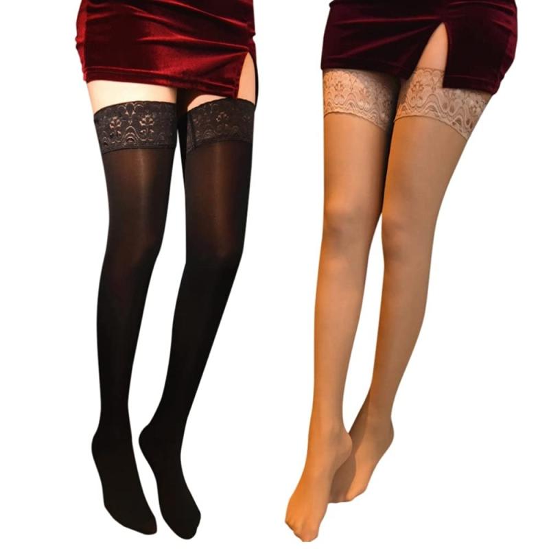 [FULL CHECK] 80デニール 大人のガーターストッキング ゴージャス エレガンス