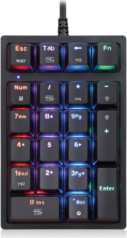 エアリア メカニカル NUMERIC Keypad 21キー N-Key ROLLOVER マクロ 左手用 深い ストローク キーパッド テンキー ゲーミング eスポーツ テレワーク AS-K24