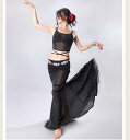 ベリーダンス 練習服 セット 春 赤 大振り スカート オリエンタル コスチューム ダンス 初心者 白 黒 メッシュ レディース スパンデックス パフォーマンス...
