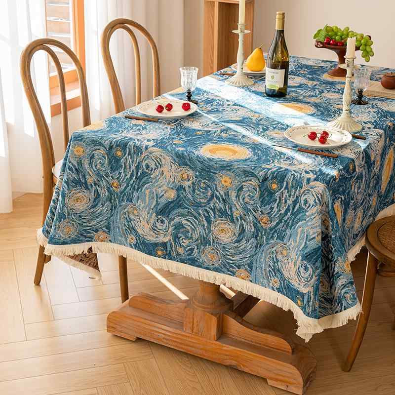 テーブルクロス アメリカン レトロ 花柄 高級感 ランチ 油絵風 選べるサイズ 長方形 インテリアデザイン バリエーション豊富 模様替え 敷マット