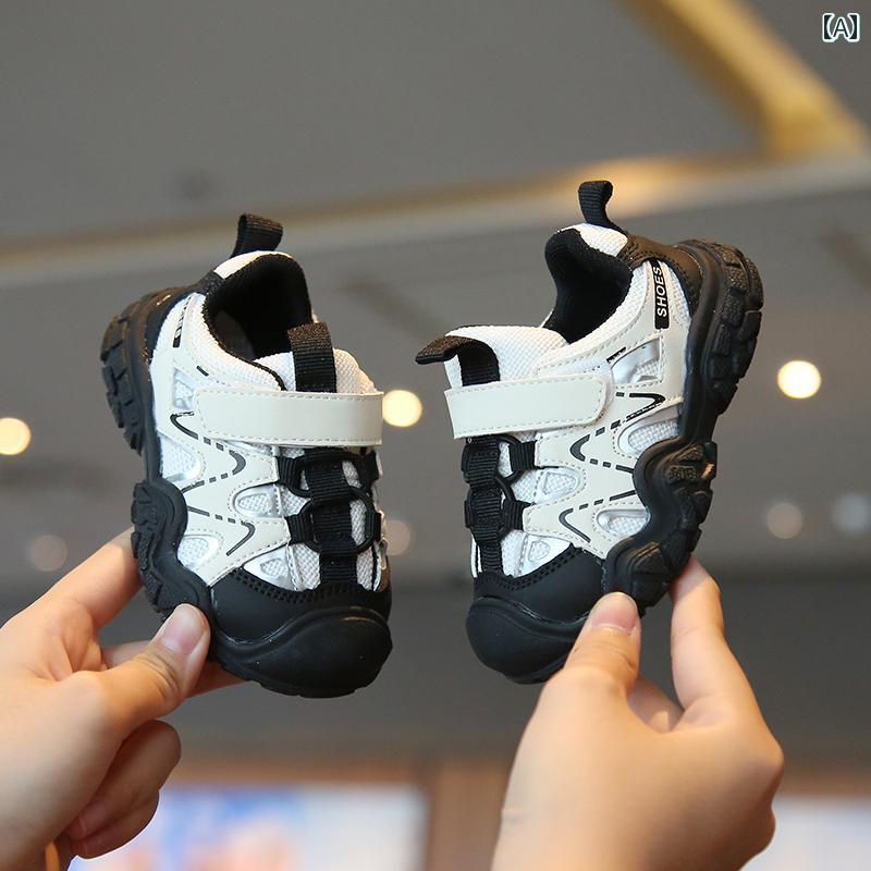 スニーカー ベビー 幼児 ファースト シューズ 春秋 子供 靴 軽量 男の子 スポーツ ソフトソール 赤ちゃ..