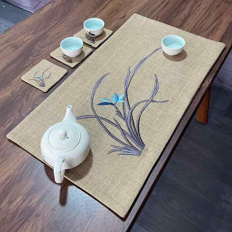 茶具マット 防水 小型 コンパクト ティーマット 布 ランチョンマット エレガント 主賓席 テーブル ティーテーブル おしゃれ 高級感 カジュアル シンプル プレースマット 茶道