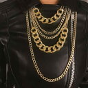 レディース ネックレス 太め シンプル パンク ヒップホップ 女性用 多層 チェーン レイヤード アクセサリー