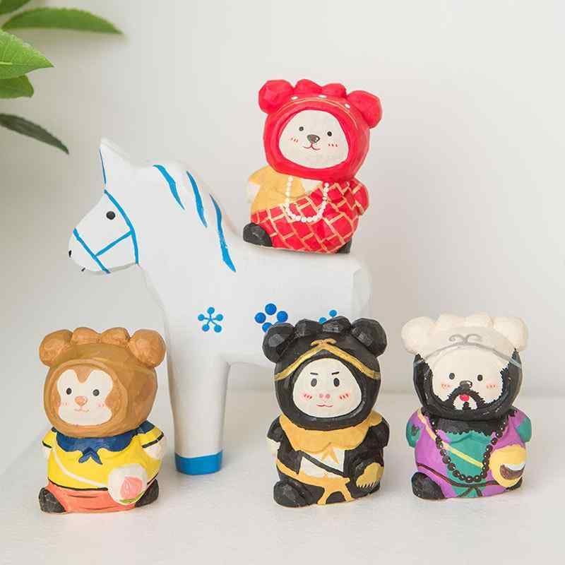 木彫り 置物 小物 西遊記 人形 馬 ユニーク かわいい オーナメント インテリア 卓上 装飾 スカルプチャ..
