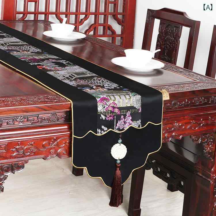 テーブルランナー 中国 翡翠 ペンダント ファッション シンプル 田園風 ダイニングテーブル テーブル ..