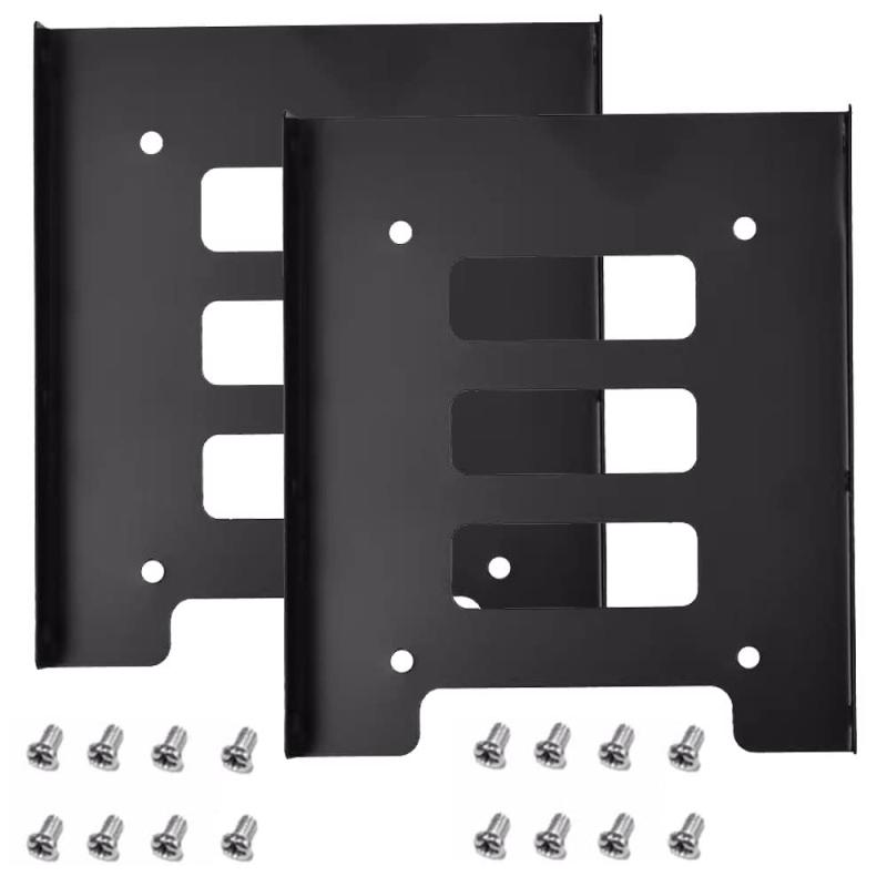 2.5HDD/SSD3.5用サイズ変換ブラケット 金属製SSD 変換ブラケット SSD/HDD 取り付けブラケット SSD ホルダー ssd マウンタPC用 8個ネジ付き（2セット）