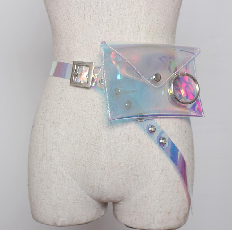 透明 カラフル コイン ウエスト ポーチ 取り外し 可能 ベルト レディース バッグ 春夏 アクセサリー 旅..