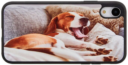 i phone XR オリジナルケース 犬あくび360-1-01 i phone XR オリジナルケース 犬あくび360-1-01