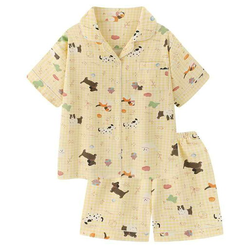 パジャマ 部屋着 ルームウェア レディース キュート ペット パラダイス 夏用 クール 感 コットン ゆったり チェック柄 半袖 ナイトウェア パジャマ 部屋着 ルームウェア レディース キュート ペット パラダイス 夏用 クール 感 コットン ゆったり チェック柄 半袖 ナイトウェア