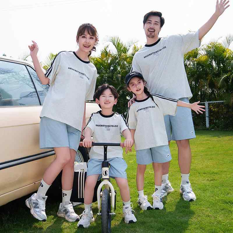 ペアルック 親子コーデ 家族旅行服 ファミリー お揃い カジュアル ユニセックス サマーファッション 快..