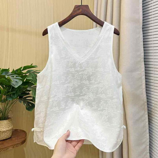 ベスト 夏 女性用 チャイナ風 ジャカード サテンベスト レトロ レース Vネック ノースリーブ トップス エレガント ロマンティック フェミニン おしゃれ通勤 休日 リゾート ベスト 夏 女性用 チャイナ風 ジャカード サテンベスト レトロ レース Vネック ノースリーブ トップス エレガント ロマンティック フェミニン おしゃれ通勤 休日 リゾート