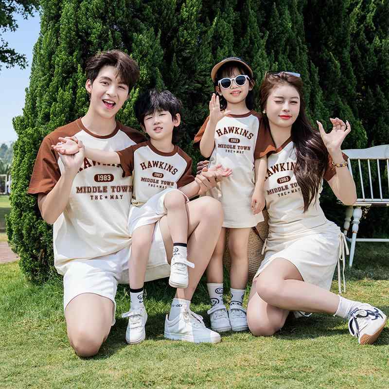 ペアルック 親子コーデ ファミリー 家族旅行服 お揃い カジュアル ユニセックス サマーファッション 快..