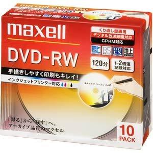 maxell 録画用 DVD-RW 120分 2倍速対応 インクジェットプリンタ対応ホワイト(ワイド印刷) 10枚 5mmケー..