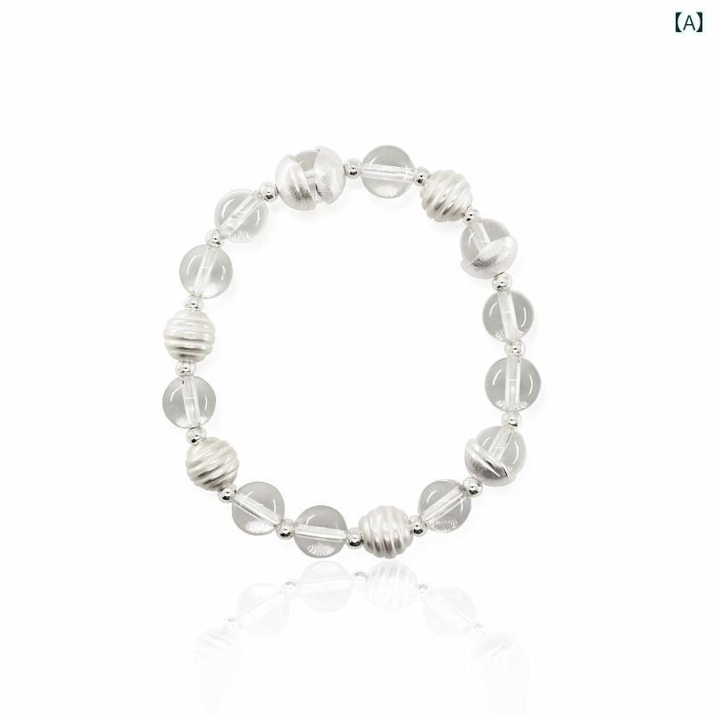 ラ・グラーヌのブレスレット レディース クリア ビーズ 透明 ハンド ジュエリー シンプル おしゃれ 軽量 万能 アクセサリー｜アングル2