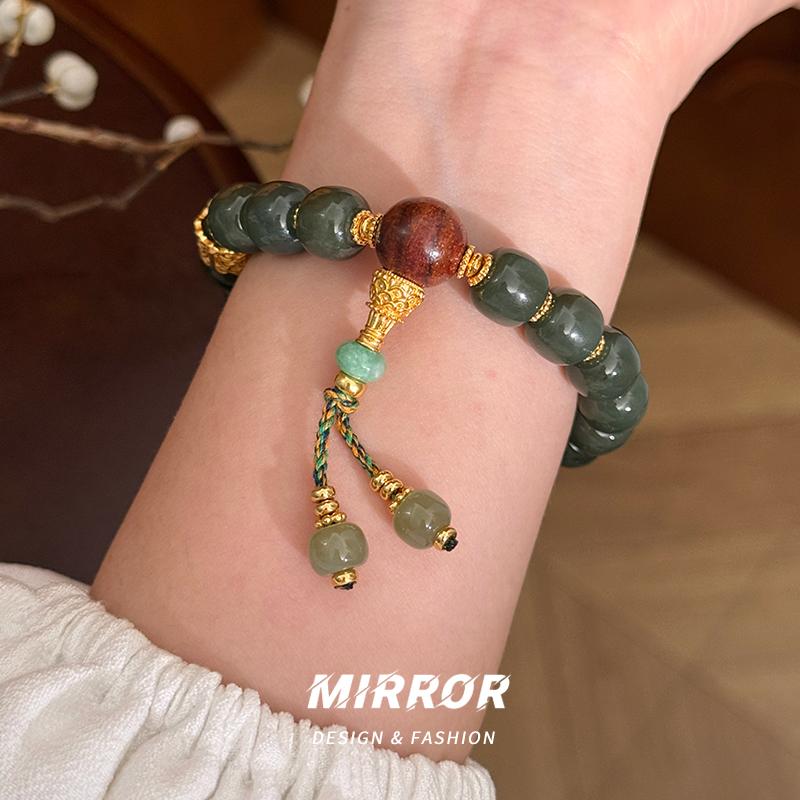 ブレスレット レディース S925 シルバー 和田 翡翠 エスニック レトロ スタイル おしゃれ アクセサリー