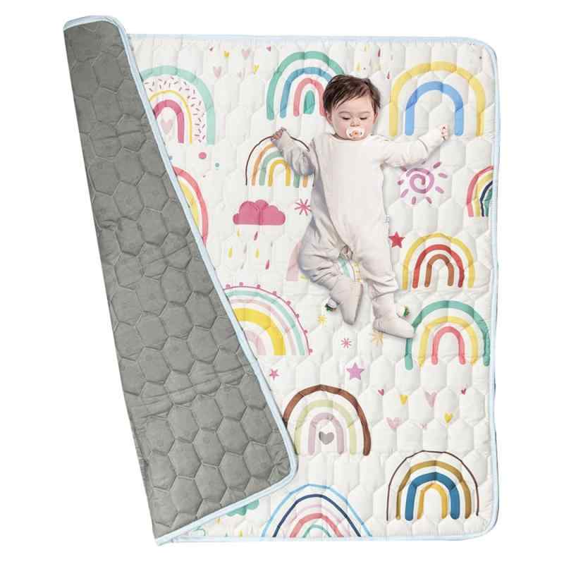 Fairy Baby プレイマット 赤ちゃん ベビーマット 127×127×1.5cm クッションマット フロアマット 綿 洗える 厚手 滑り止め 防音 子供マット キッズ 遊びマット 可愛い 衝撃緩和 床暖房対応 出産祝