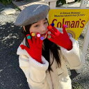 手袋 女性用 クリスマス レインボー レッド ボール 付き 5本指 フィンガー グローブ 秋冬 ポップ 暖かい POP 学生 ユニーク サイクリング 自転車 通...