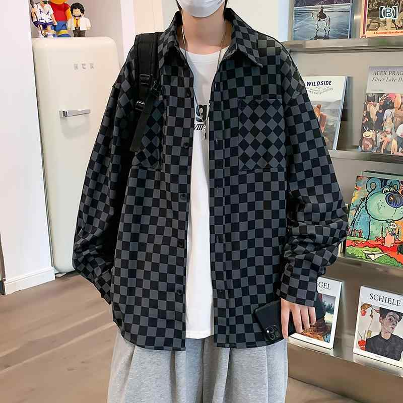 メンズ 長袖 シャツ チェック プリントシャツ 大きいサイズ ゆったり 春秋 カジュアル クール おしゃれ トレンディ スタイリッシュ 男性用