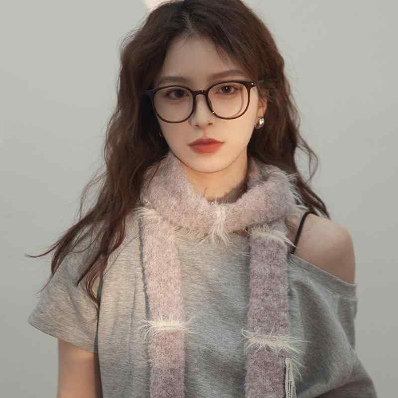 マフラー 韓国 スタイル Y2K レディース ファッション ウール ロング スカーフ 狭い おしゃれ カジュアル 春秋冬 コーディネート