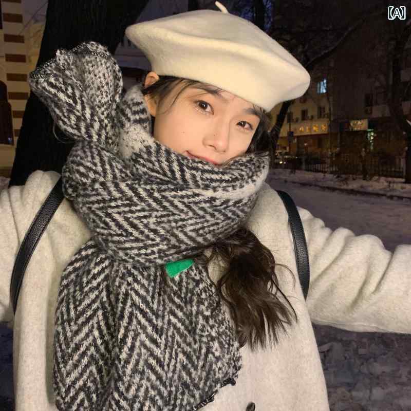 マフラー レディース ファッション 秋冬 柔らかい 暖かい スカーフ カシミヤ風 ティーンエイジャー 学..