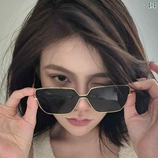 サングラス メタルフレーム レディース 韓国 スタイル ラージフレーム 黒 偏光 小顔効果 写真 インスタ映え サングラス メタルフレーム レディース 韓国 スタイル ラージフレーム 黒 偏光 小顔効果 写真 インスタ映え